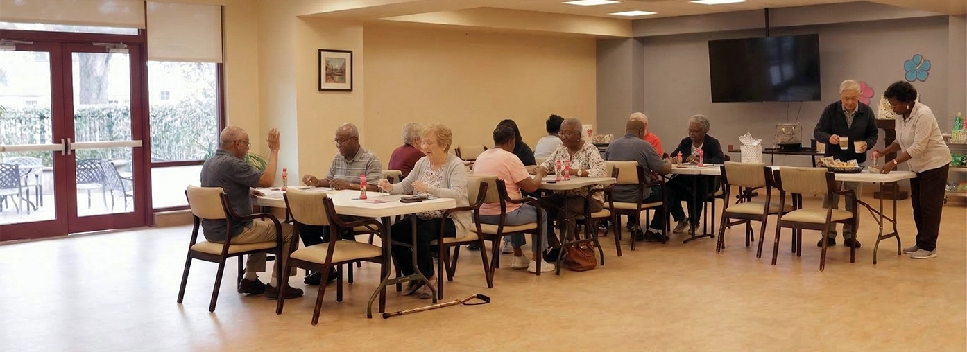 The activity room at St. Margaret's nursing home in New Orleans.